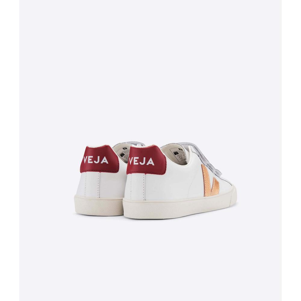 Αθλητικά Παπούτσια γυναικεια Veja 3-LOCK LEATHER White/Red | GR 607RVD